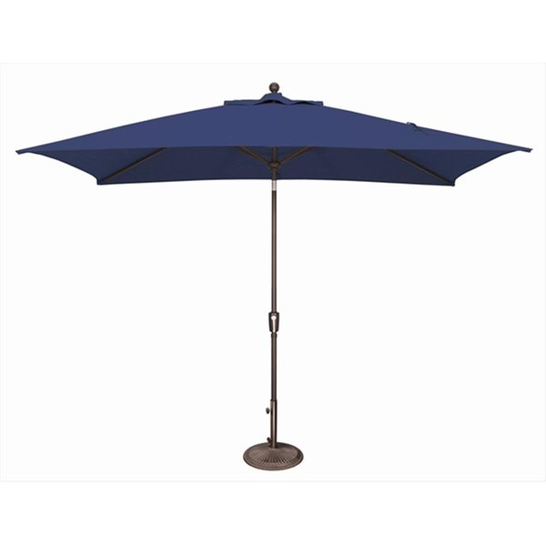 Gan Eden 6 x 10 ft. Rectangle Push Button Tilt Market Umbrella Sky Blue GA2650493